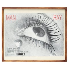 Vintage Framed Poster of Man Ray Exhibition in Galeria Spectrum Zaragoza, 1986