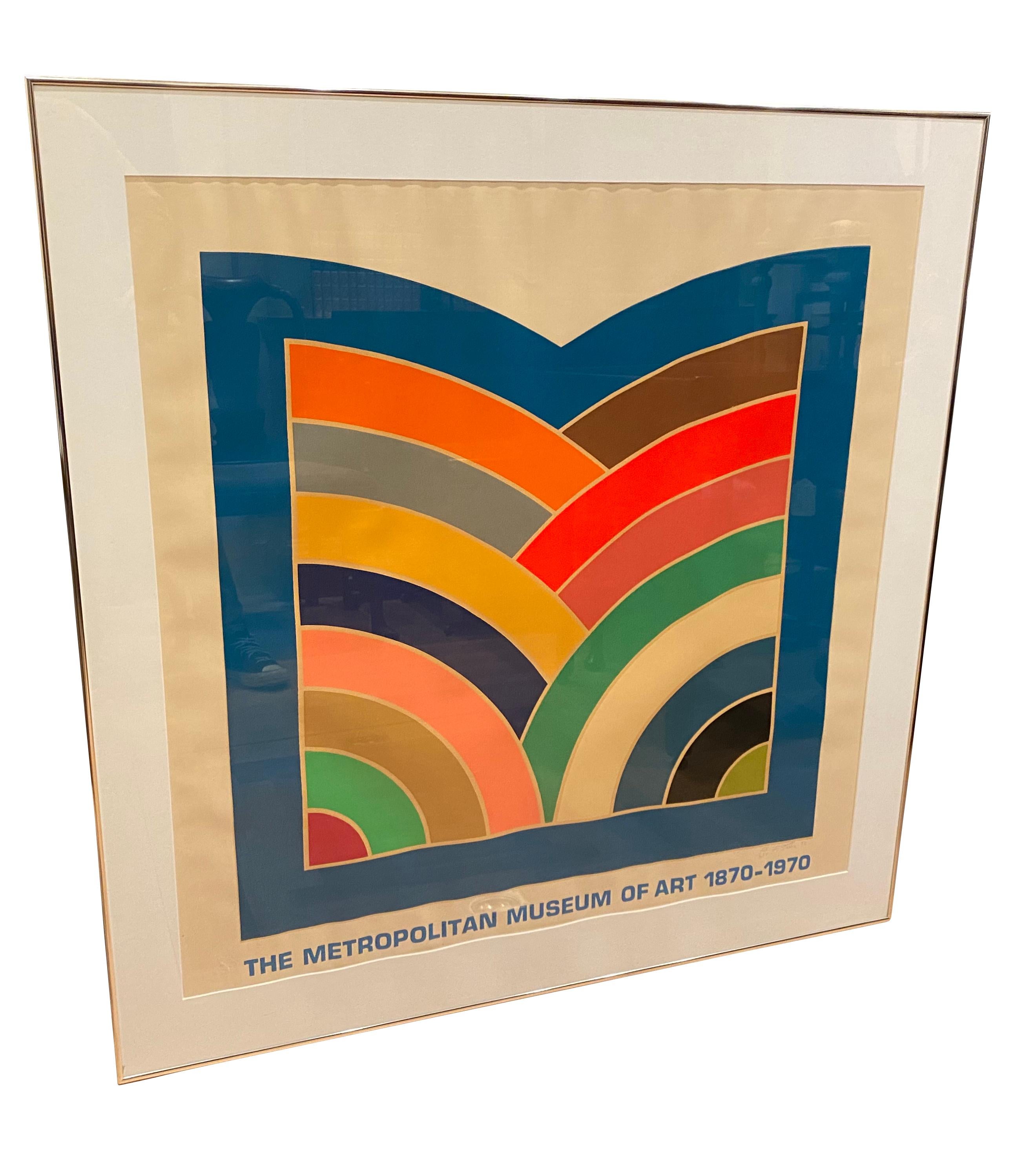 In a vintage aluminum frame signed lower right in pencil F.Stella, 1970. 218 of 250. Commemorating the 100th anniversary of the museum. This year 2020 its the 150th anniversary.