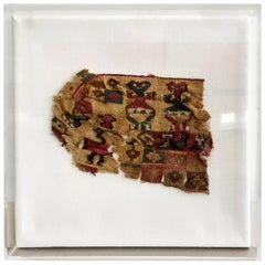 Gerahmtes präkolumbianisches antikes Textil