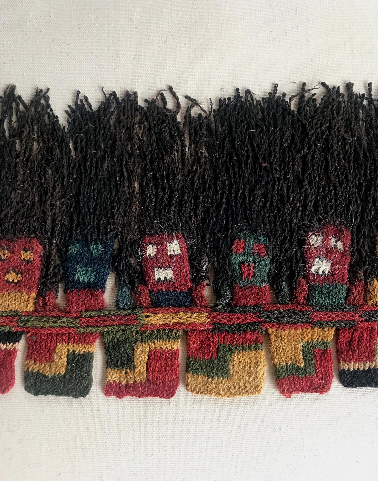 18th Century and Earlier Framed Pre-Columbian Proto Nazca Textile Frangment For Sale