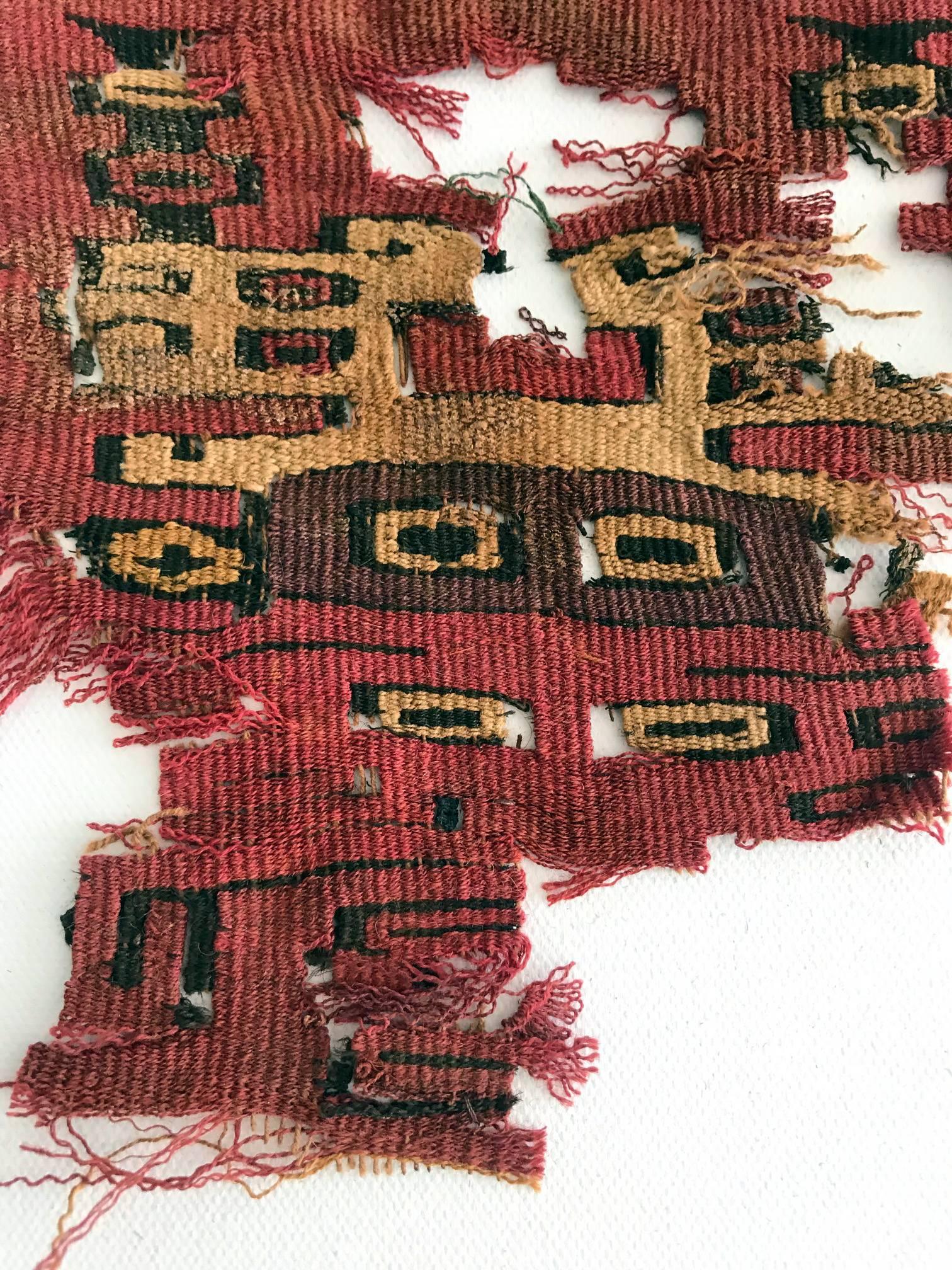 18th Century and Earlier Framed Pre-Columbian Textile Fragment