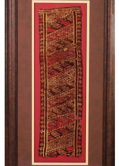 Gerahmtes Pre-Columbianisches Fragment eines gewebten Textils aus der Chimu Chancay Kultur