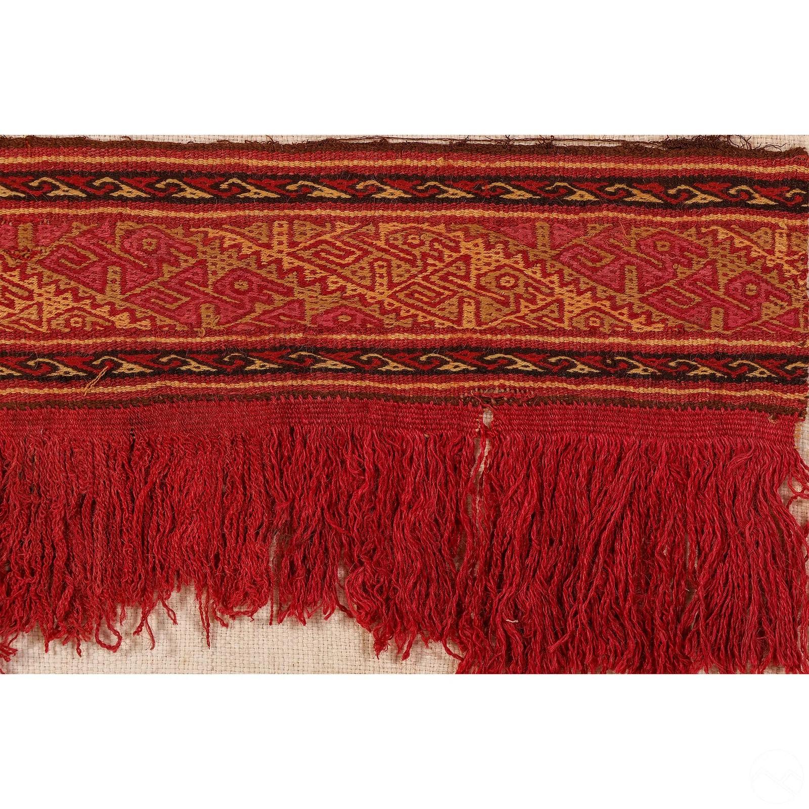Framed Pre-Columbian Woven Textile Fragment from Chimu Chancay Culture In Good Condition For Sale In Atlanta, GA