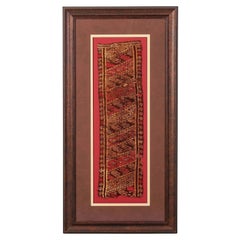Framed Pre-Columbian Woven Textile Fragment from Chimu Chancay Culture