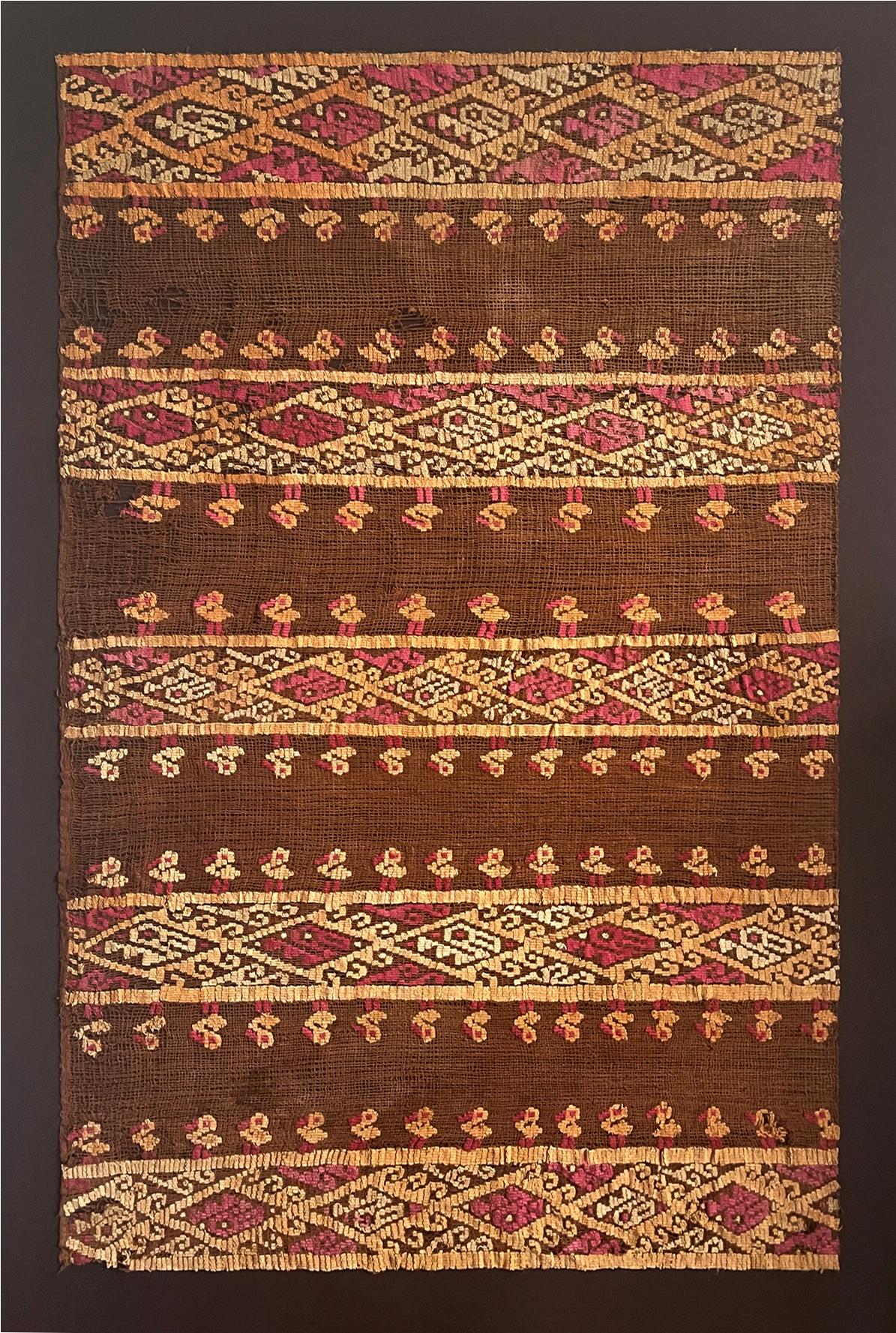 Peruvian Framed Pre-Columbian Woven Textile from Chancay Culture For Sale