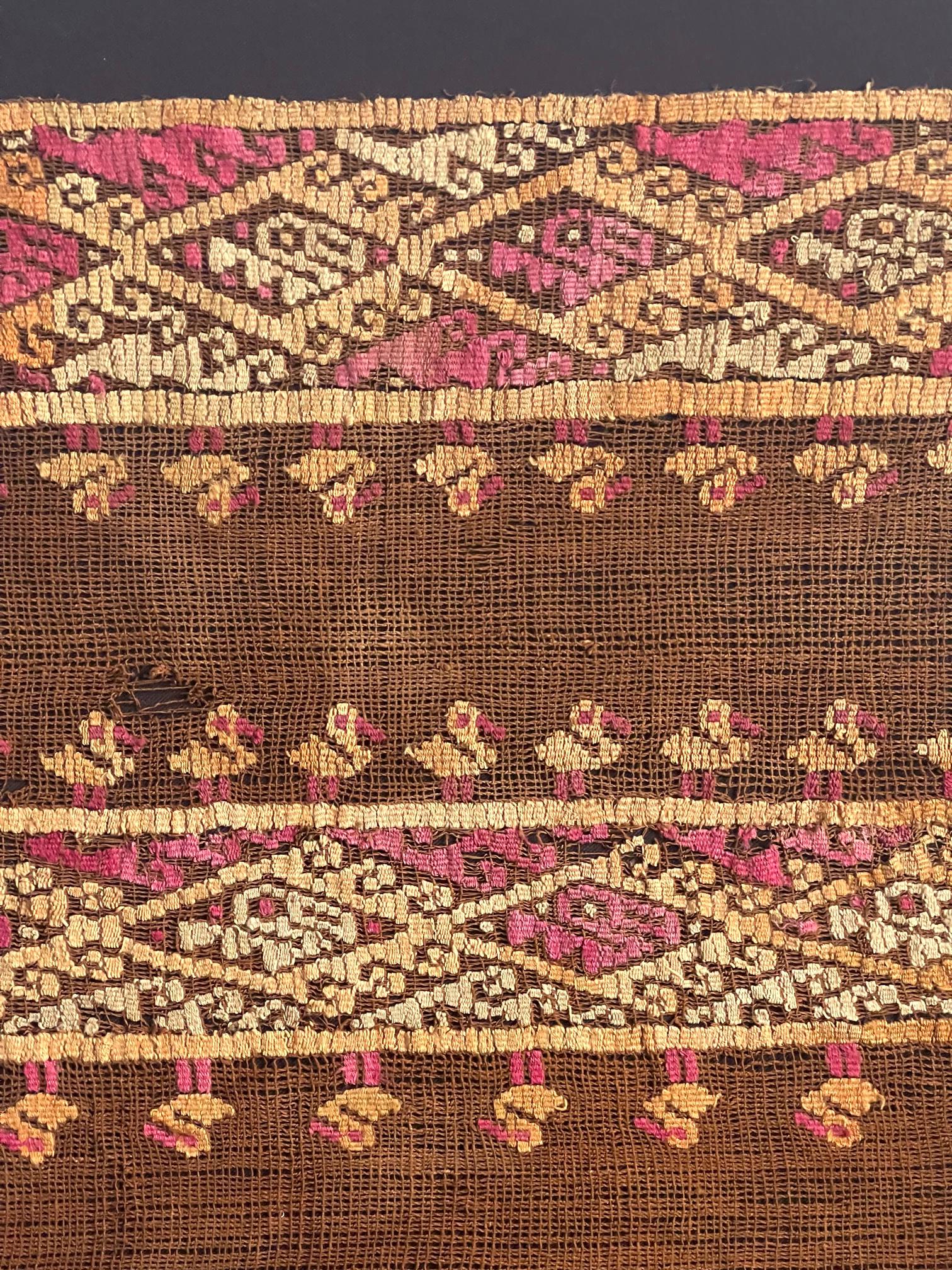 18th Century and Earlier Framed Pre-Columbian Woven Textile from Chancay Culture For Sale