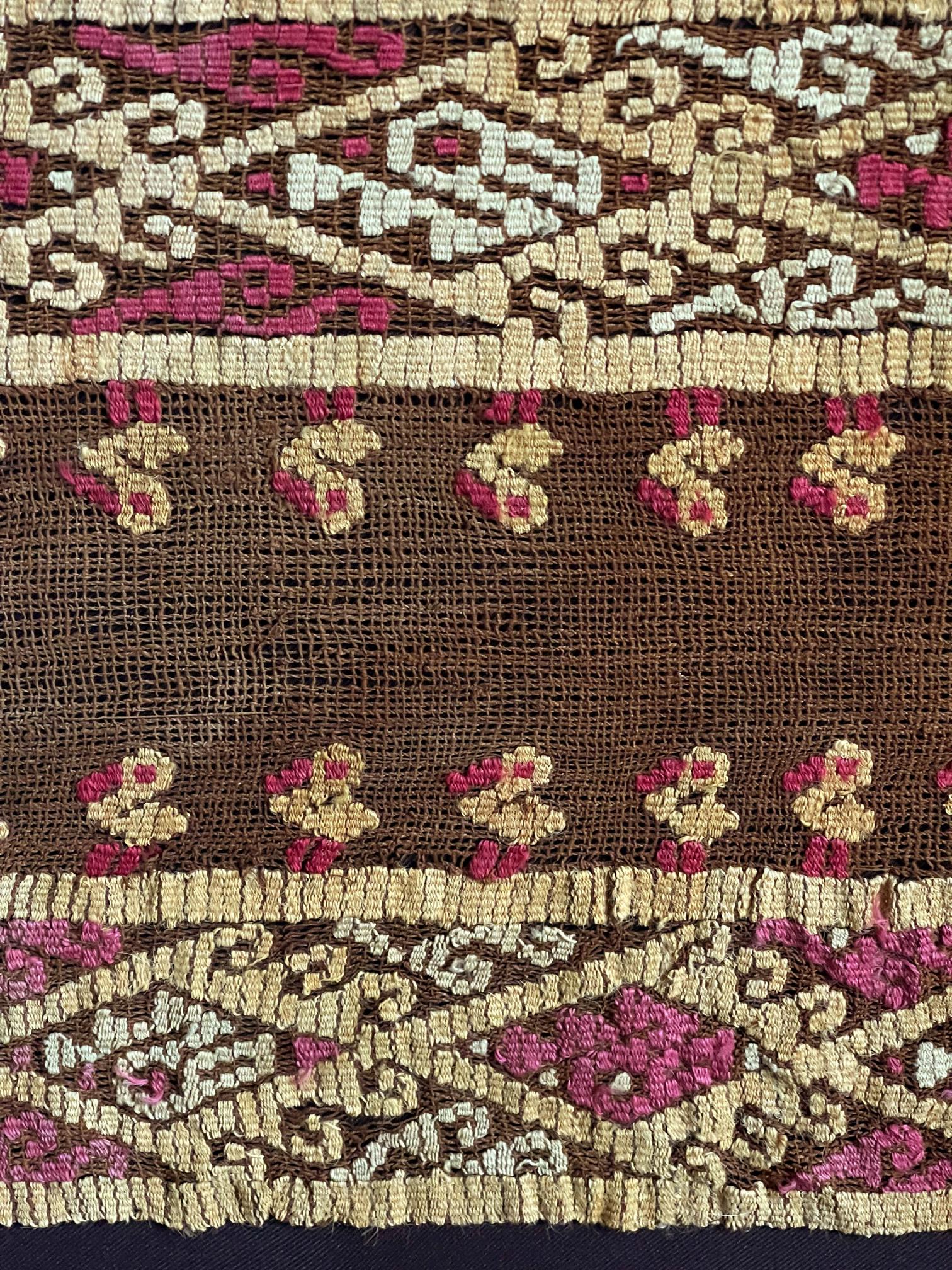 Framed Pre-Columbian Woven Textile from Chancay Culture For Sale 2