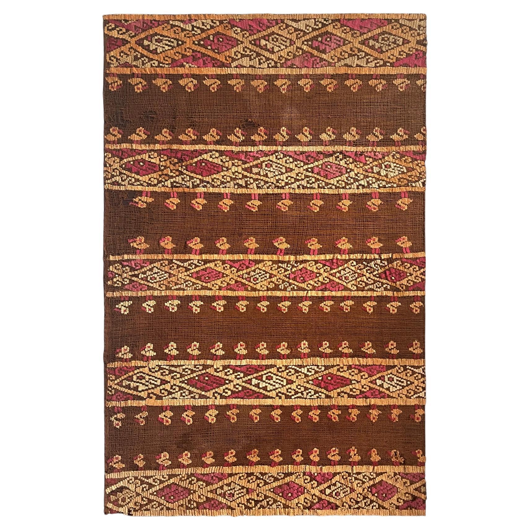 Framed Pre-Columbian Woven Textile from Chancay Culture For Sale