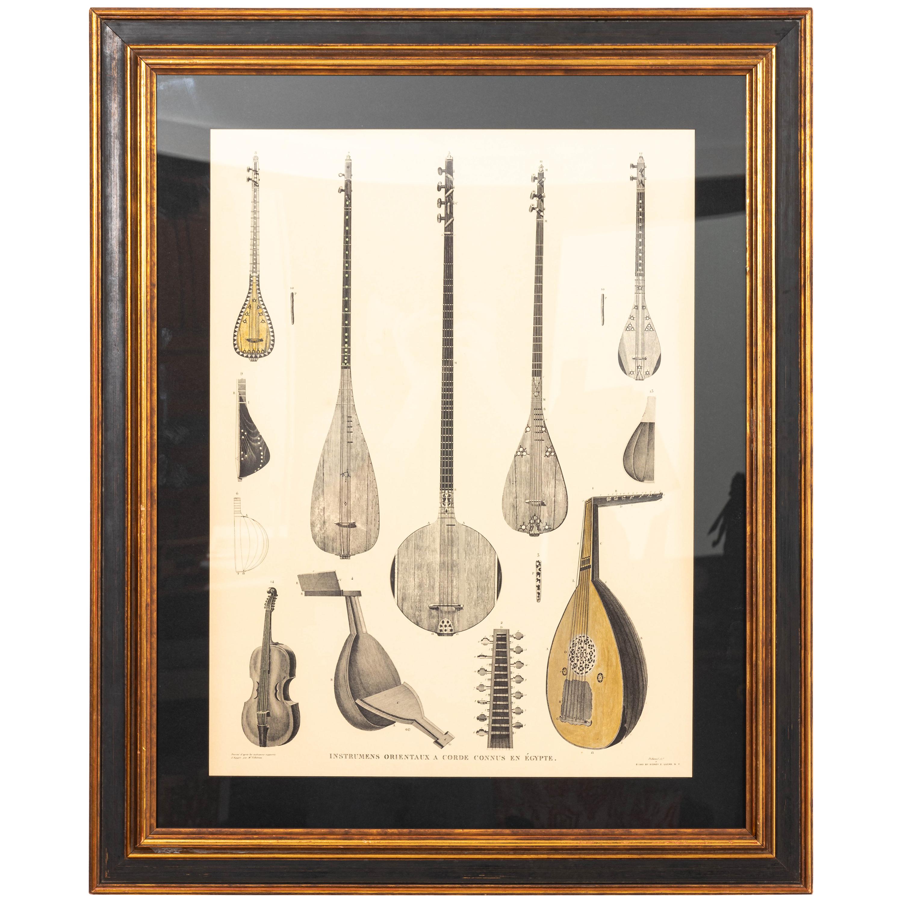 Framed Print Antique Musical Instruments of Egypt