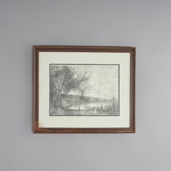 Framed Print, Copy after Corot French Impressionist La Sepia Landscape, 20th C