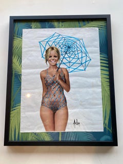 Framed Print of a Pin Up Girl circa 1970 by French Artist Aslan
