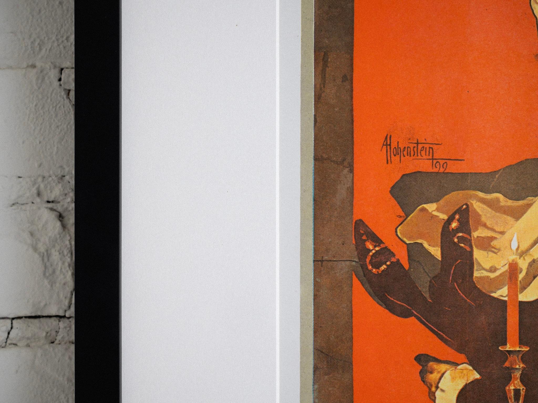 Stampa incorniciata del poster di Adolfo Hohenstein per la Tosca di Puccini In condizioni ottime in vendita a Brooklyn, NY