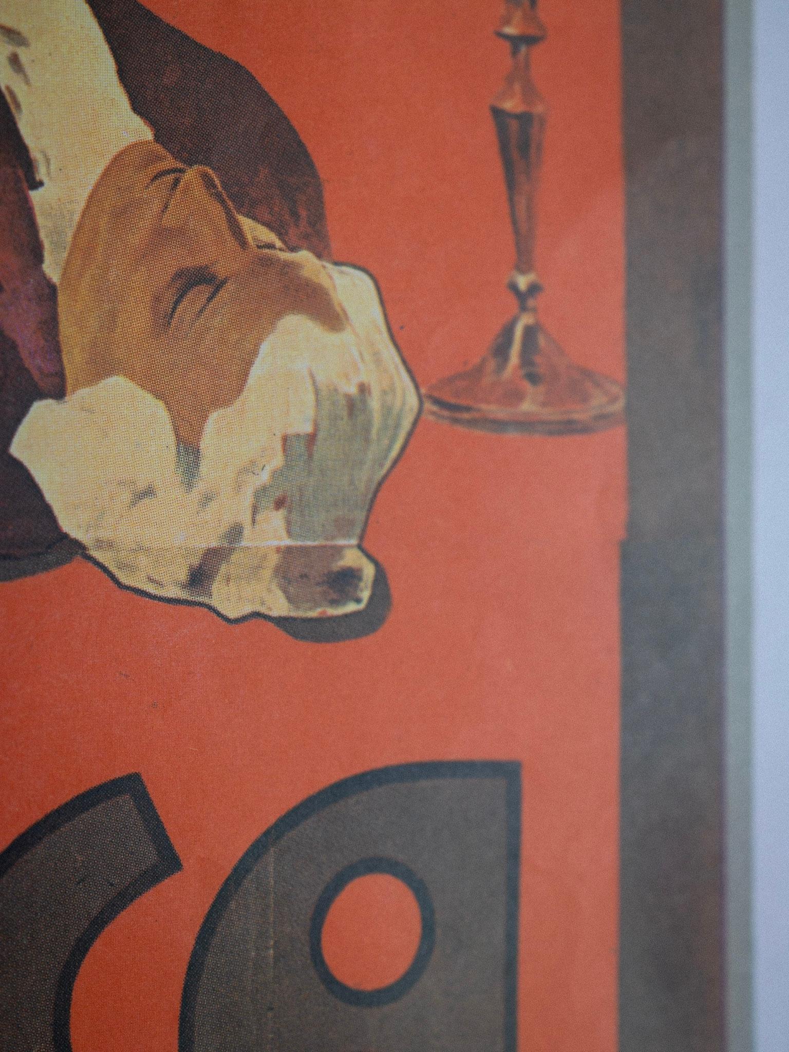 Carta Stampa incorniciata del poster di Adolfo Hohenstein per la Tosca di Puccini in vendita