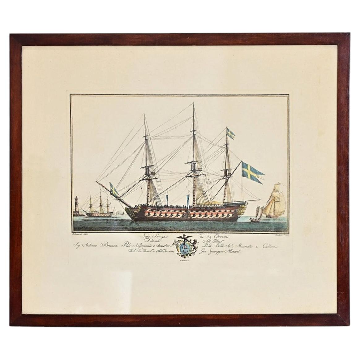 Framed Print of an 19th Century Italian Engraving
