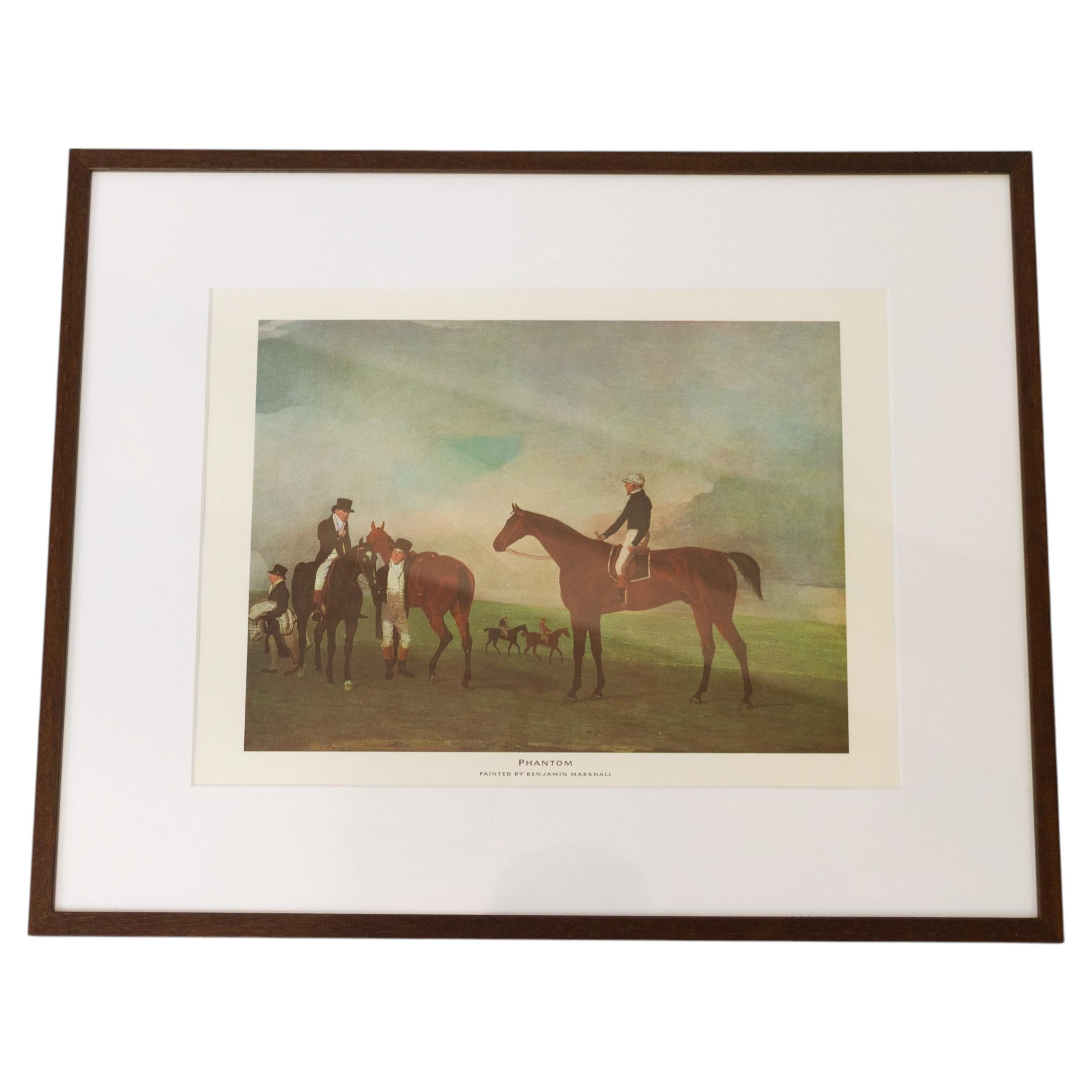 Framed Print of Bay Horse "Phantom" by Benjamin Marshall, late 20th Century. For Sale