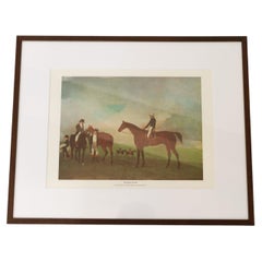 Gravure encadrée du cheval bai "Phantom" par Benjamin Marshall, fin du 20e siècle.