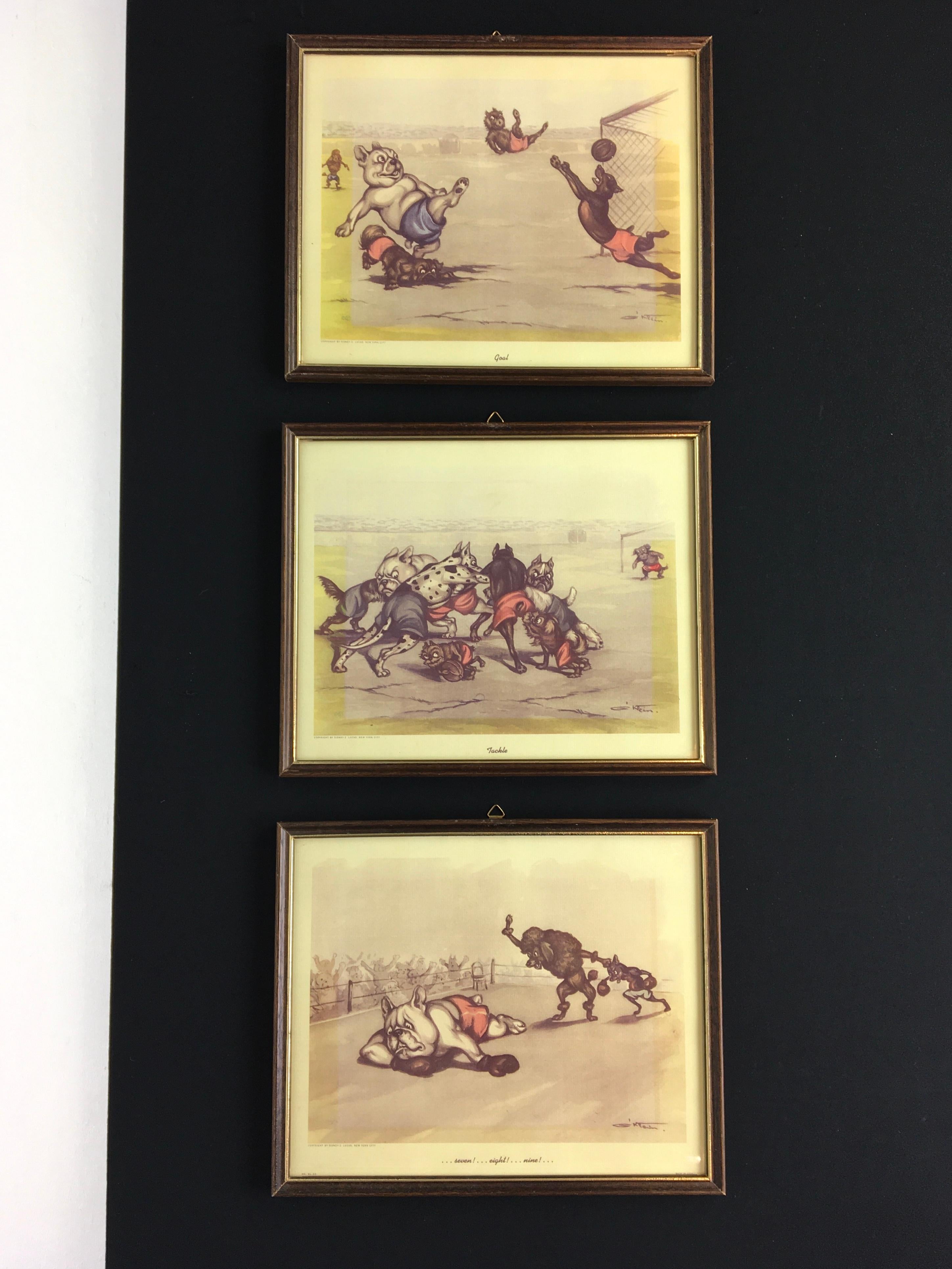 Framed Print of Dogs Having Boxing Game, Boris O' Klein For Sale 6