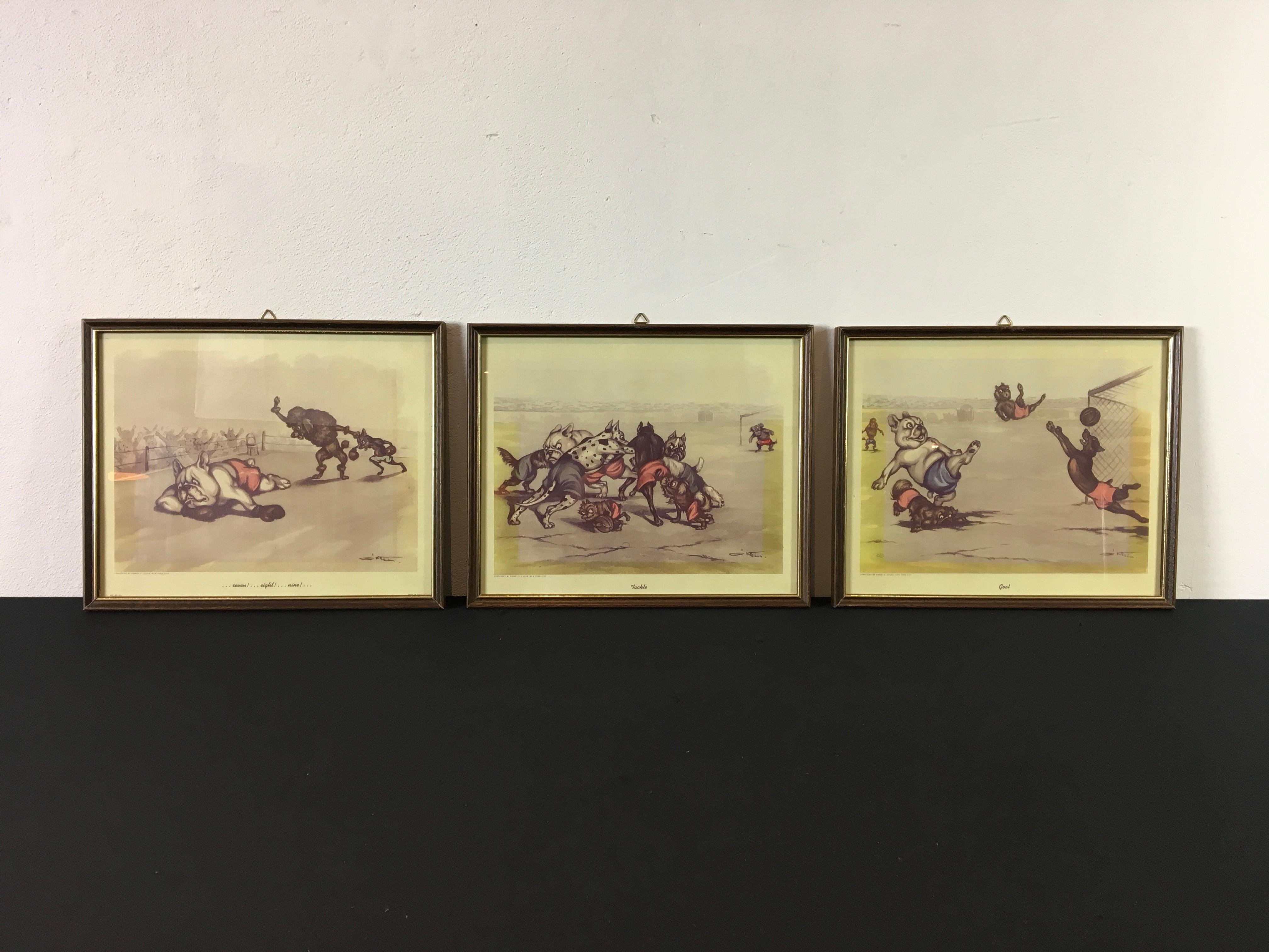 Framed Print of Dogs Having Boxing Game, Boris O' Klein For Sale 8