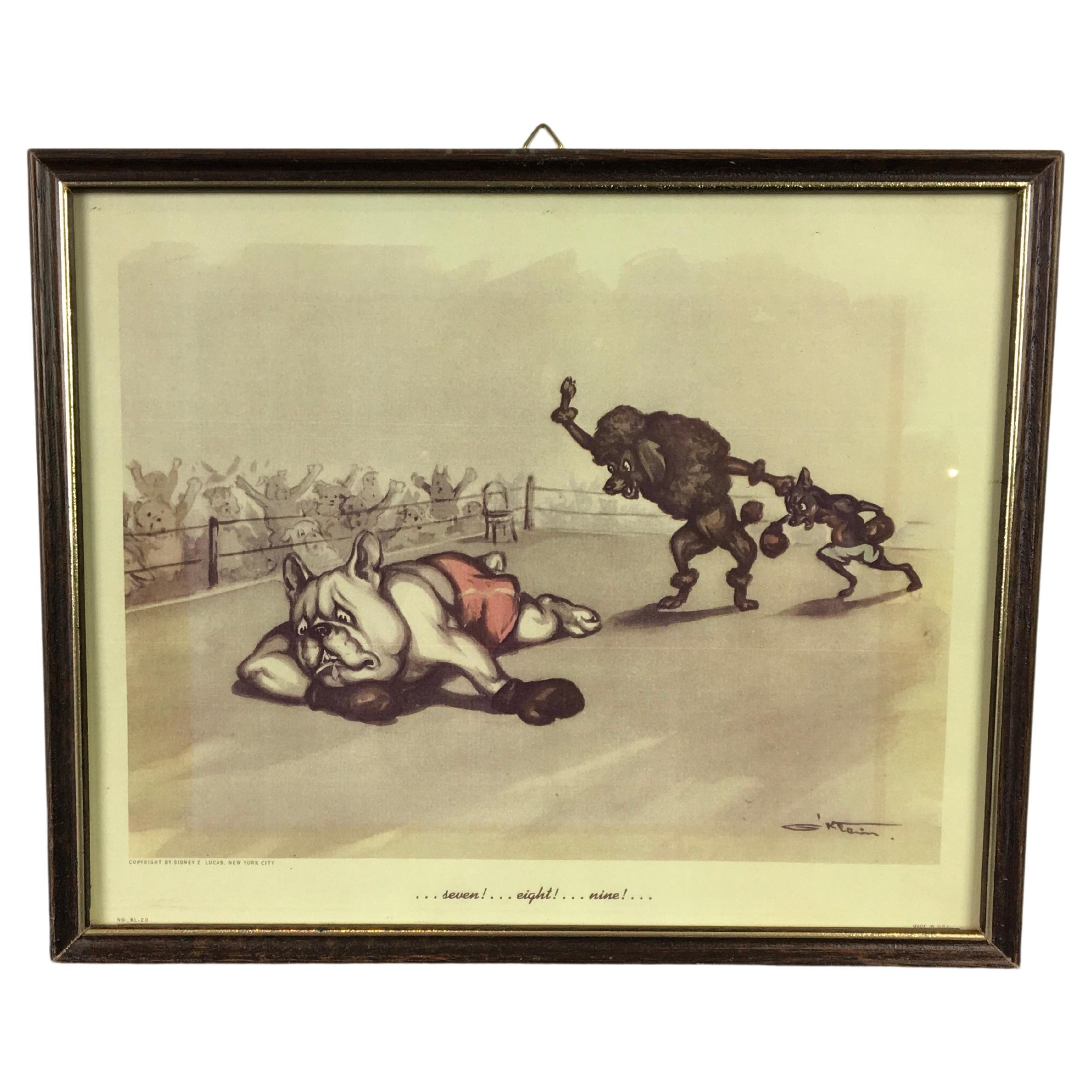 Framed Print of Dogs Having Boxing Game, Boris O' Klein For Sale