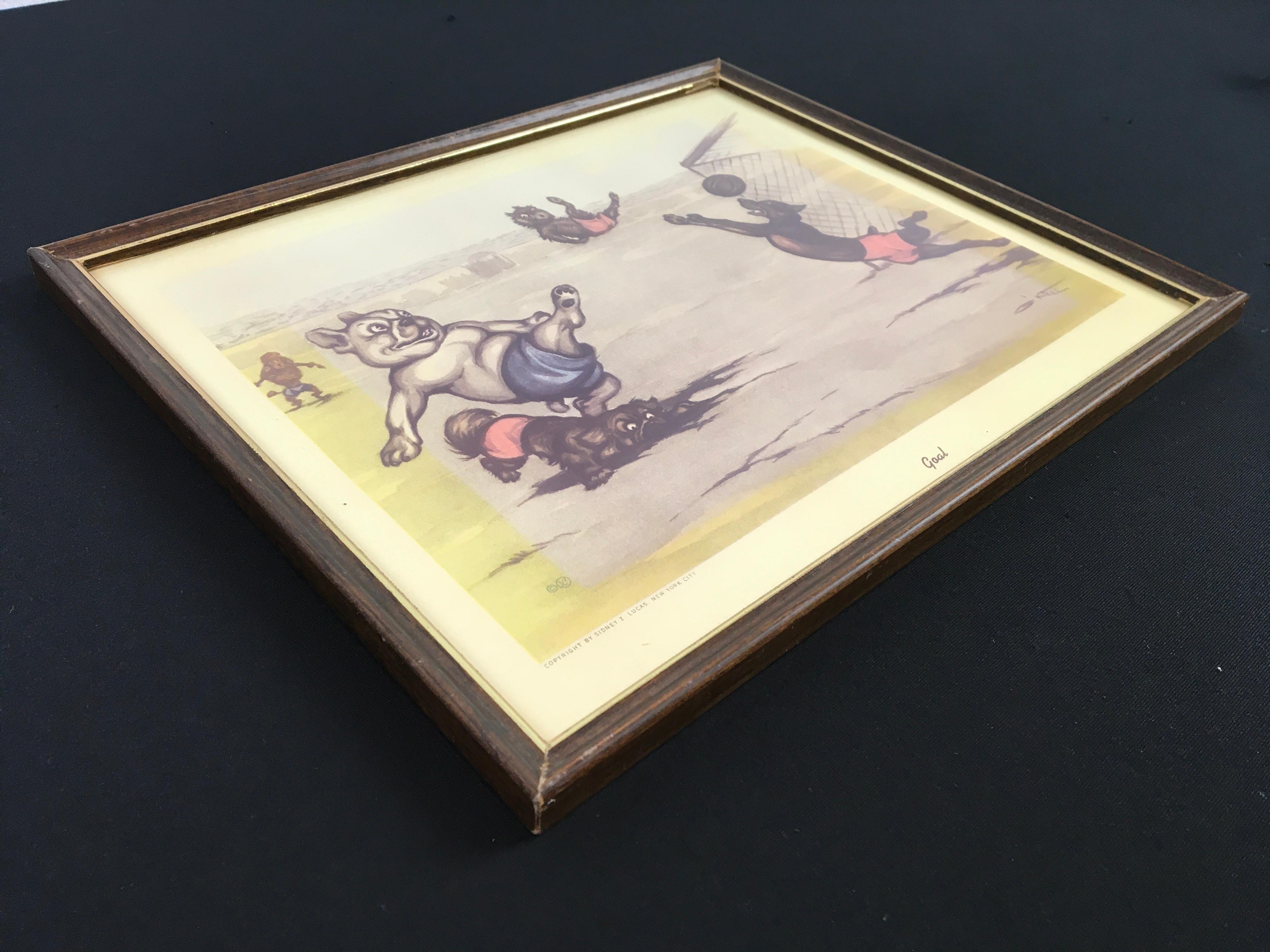 Framed Print of Dogs Playing Football and Making Goal, Boris O' Klein For Sale 4