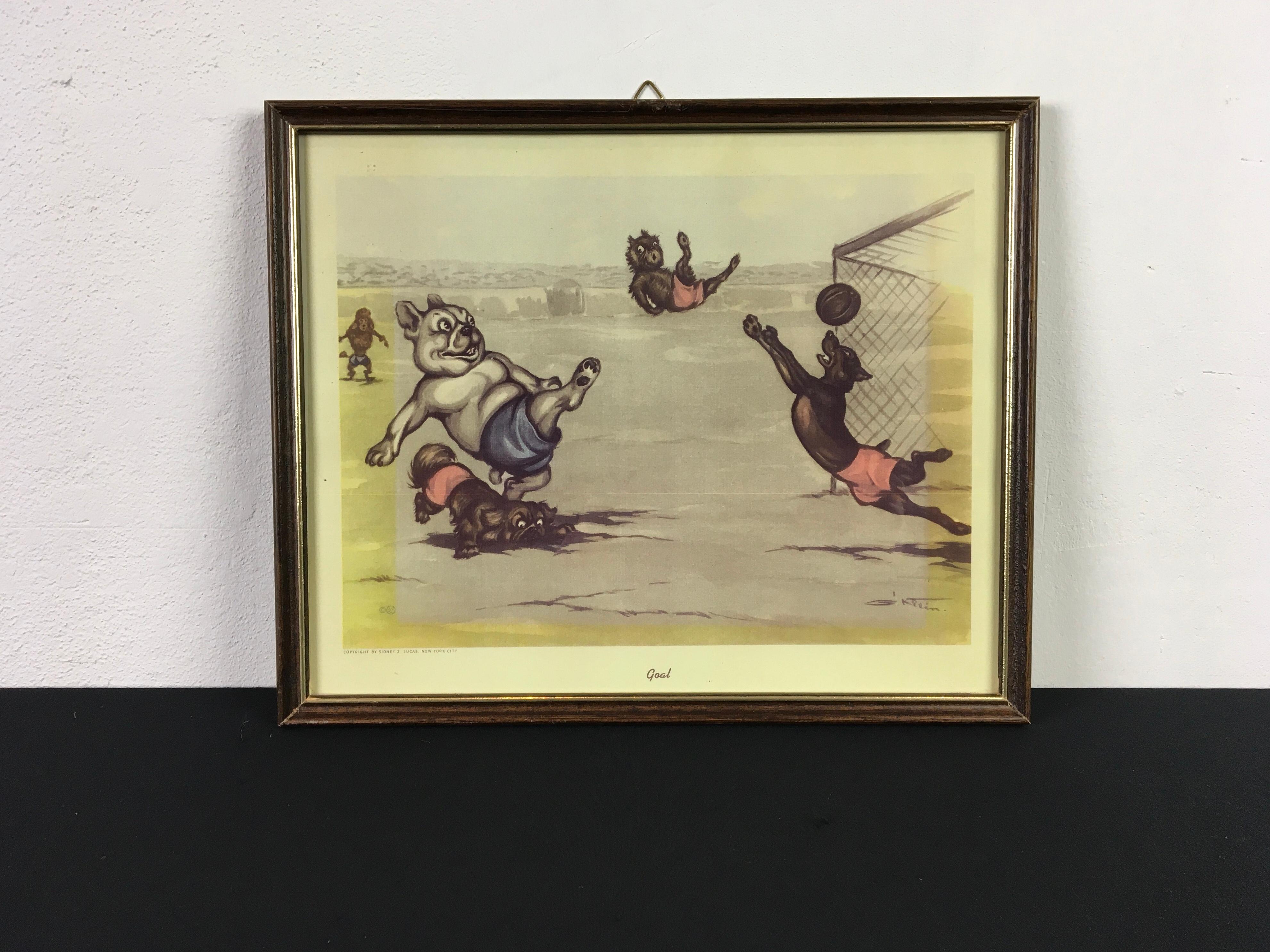 Framed Print of Dogs Playing Football and Making Goal, Boris O' Klein For Sale 13