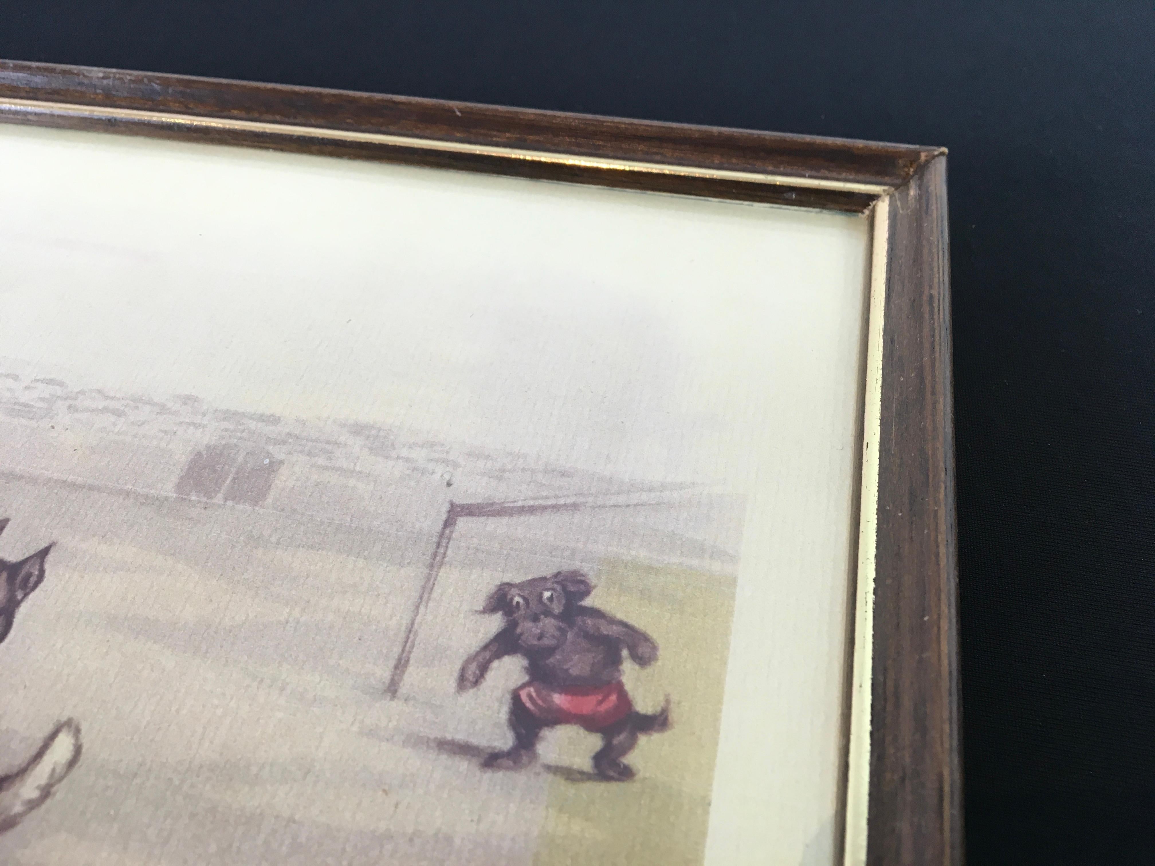 Framed Print of Dogs Playing Rugby, Boris O' Klein For Sale 4