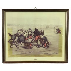 Framed Print of Dogs Playing Rugby, Boris O' Klein