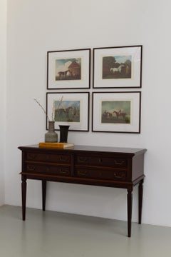 Framed Print of Grey Horse "Gimcrack" by George Stubbs, late 20th Century.