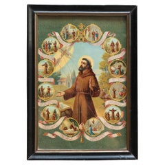 Framed Print of Saint Anthony by Unknown Artist, circa 1940 PRECI