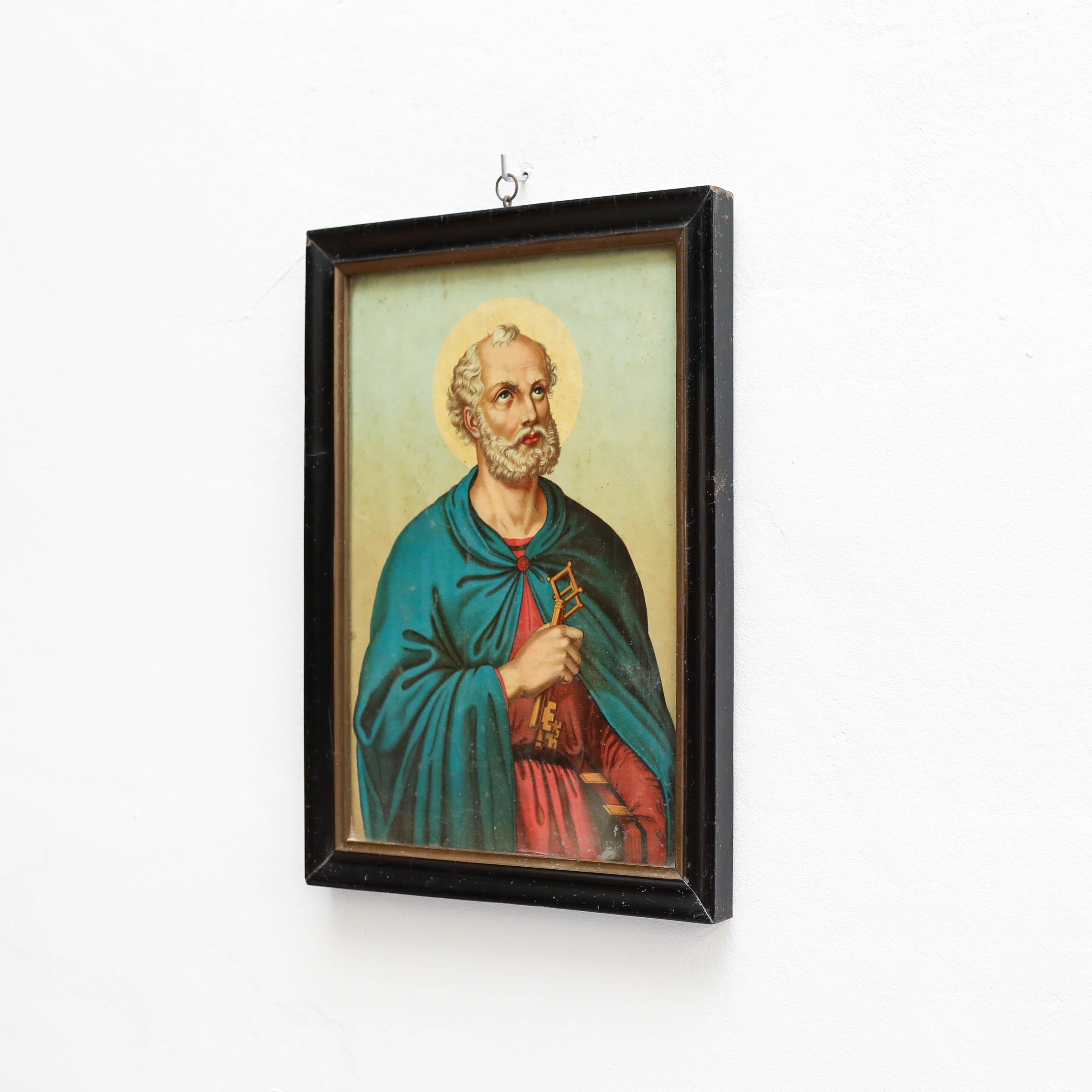 Spanish Framed Print of Saint Peter by Unknown Artist, circa 1940