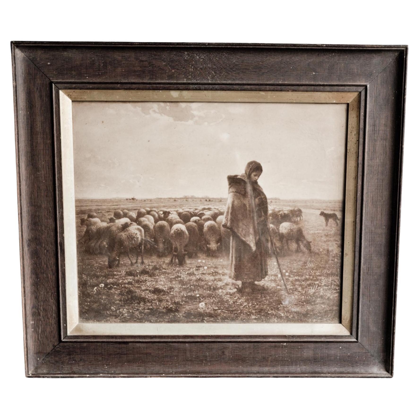 Framed Print of Workers in Field For Sale