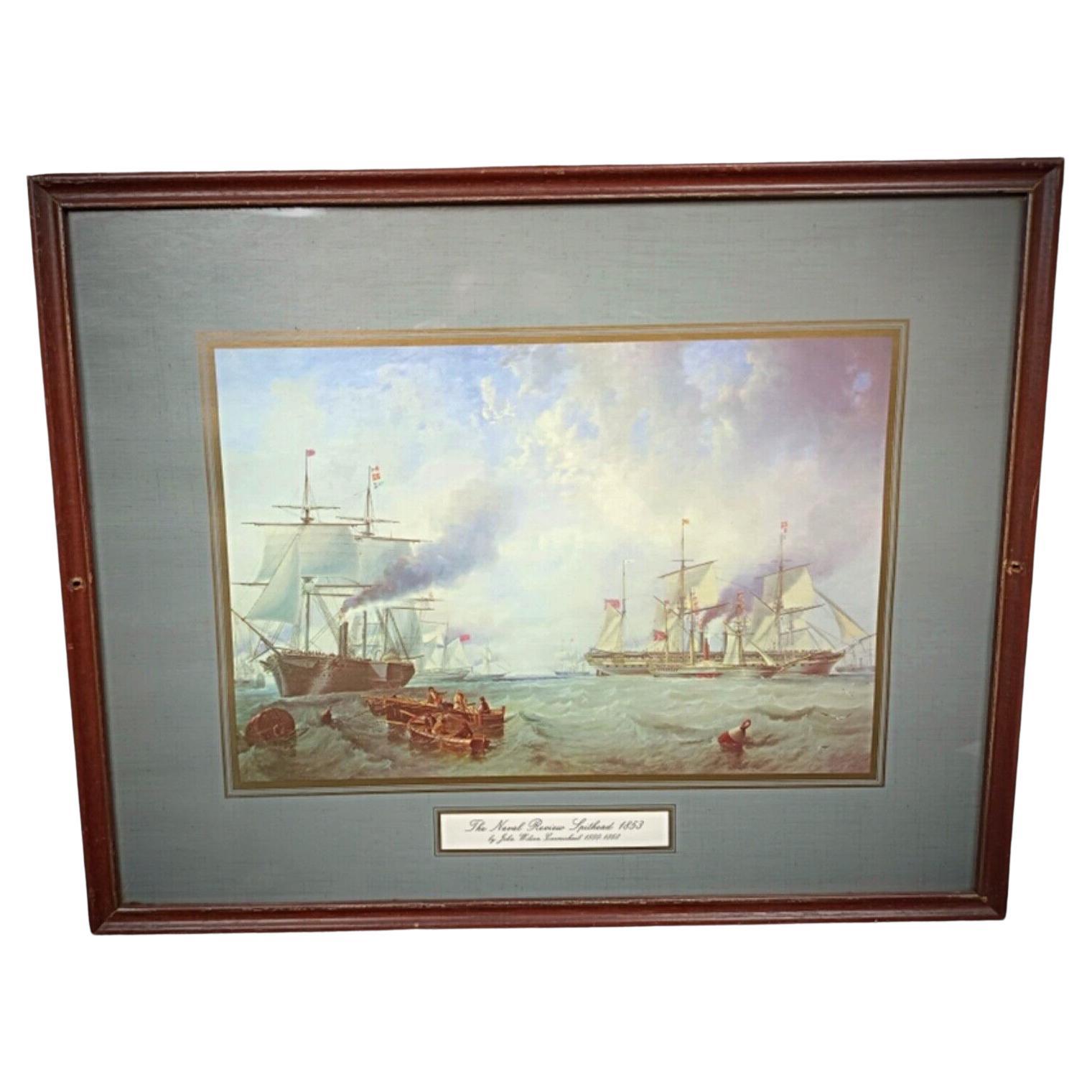 Lámina enmarcada "The Naval Review Spithead" de John Wilson (1800-1868) - 2Y199