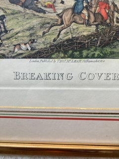 Framed print titled"Breaking Cover" a well-known fox hunting scene