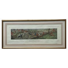 Framed print titled"Breaking Cover" a well-known fox hunting scene