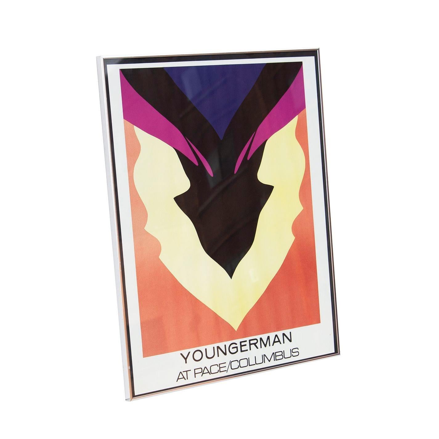 Framed poster - Youngerman at Pace / Columbus. Produced by Pace Posters for Youngerman's exhibition at Pace Gallery in Columbus, Ohio
A striking, high quality, original framed lithograph from American artist Jack Youngerman (1926-2020). This is a