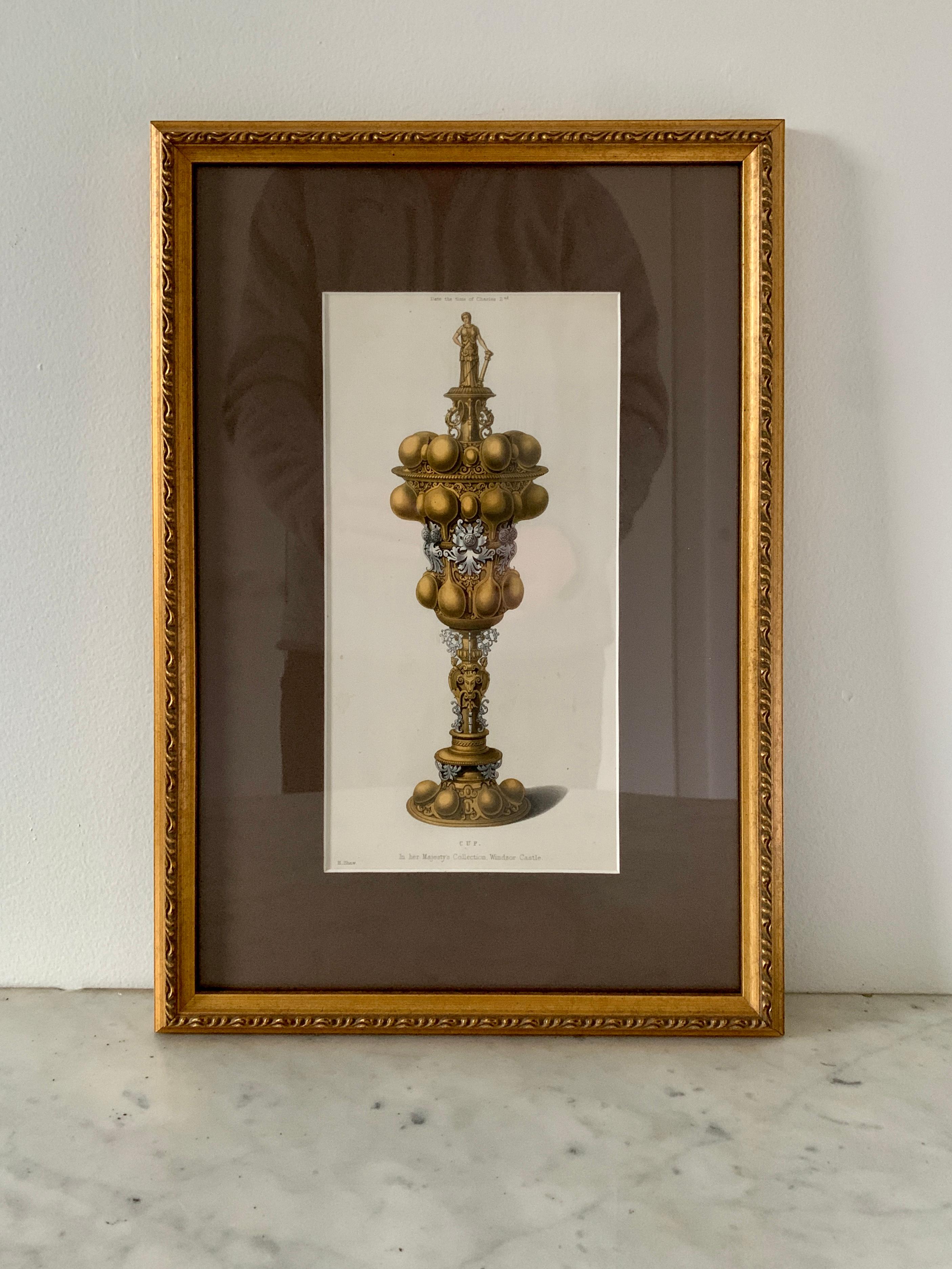 Paire d'estampes encadrées de pièces de la collection « Her Majesty » de Windsor par H. Shaw en vente 1
