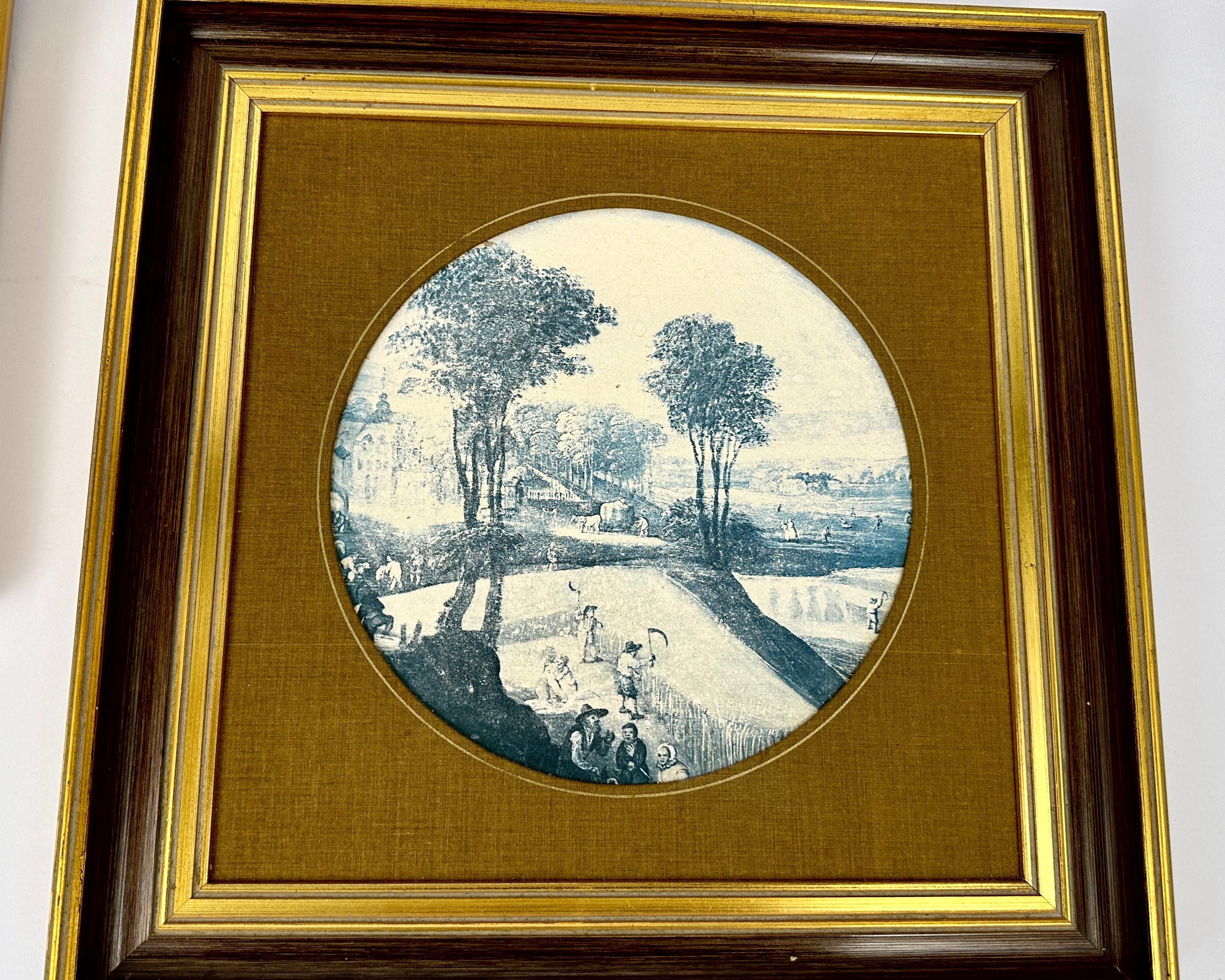 Mid-Century moderno Stampe incorniciate Stile Vintage Scene Rurali Stagioni Wall Art Set 2, Francia, anni '50 in vendita