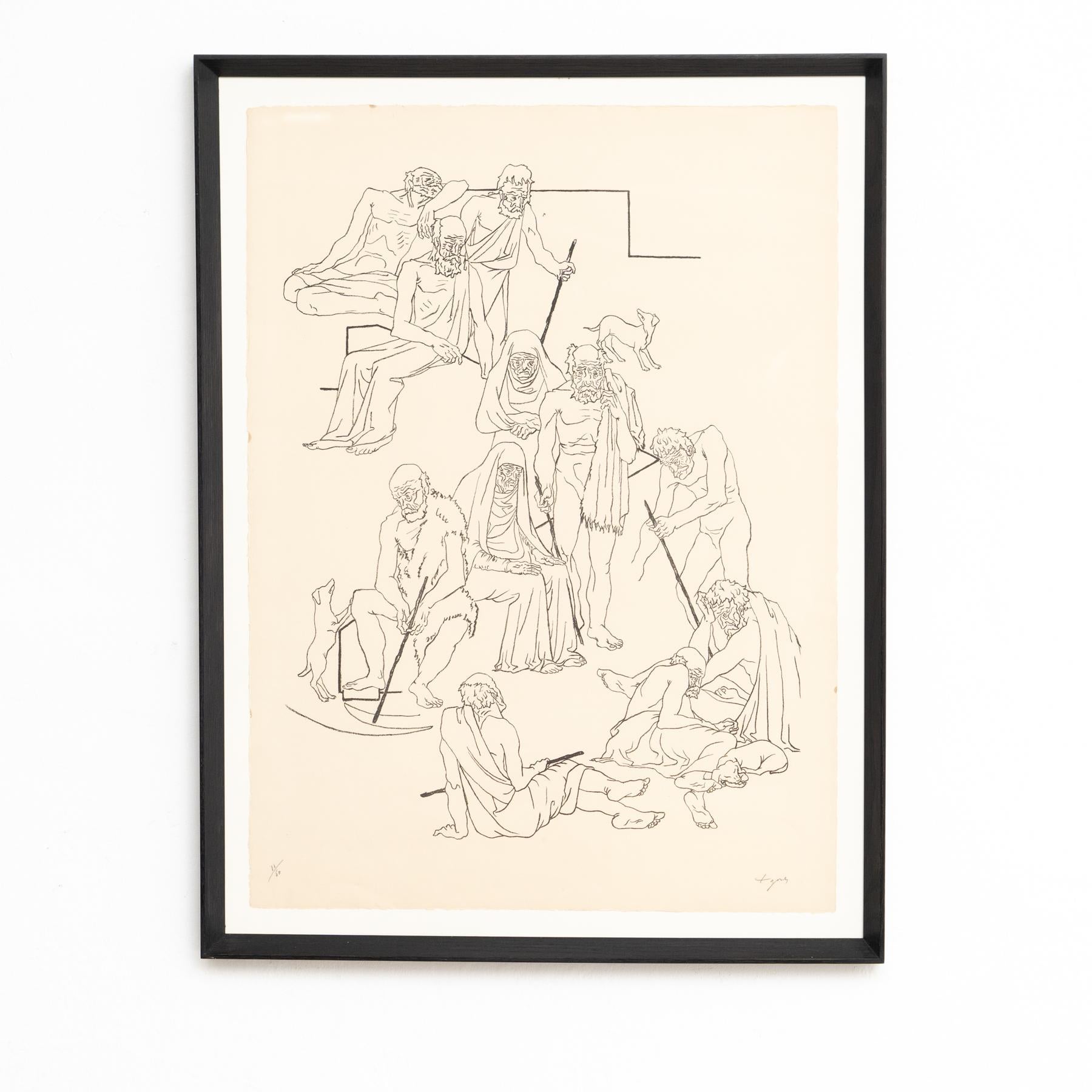 Rara litografía enmarcada firmada a mano por Togores

Experimenta el arte de Togores con esta rara litografía enmarcada y firmada a mano, una pieza excepcional del importante artista conocido por su representación única de figuras. Esta llamativa