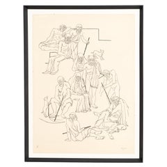 Framed Rare Hand-Signed Large Framed Lithography by Togores