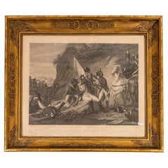 Rara estampa enmarcada de la Batalla de Marengo de Napoleón