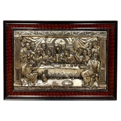 Framed Relief of The Last Supper, Mid-20th Century