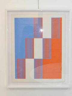 Gerahmt Richard Anuszkiewicz "Feiern Sie New York":: 1973