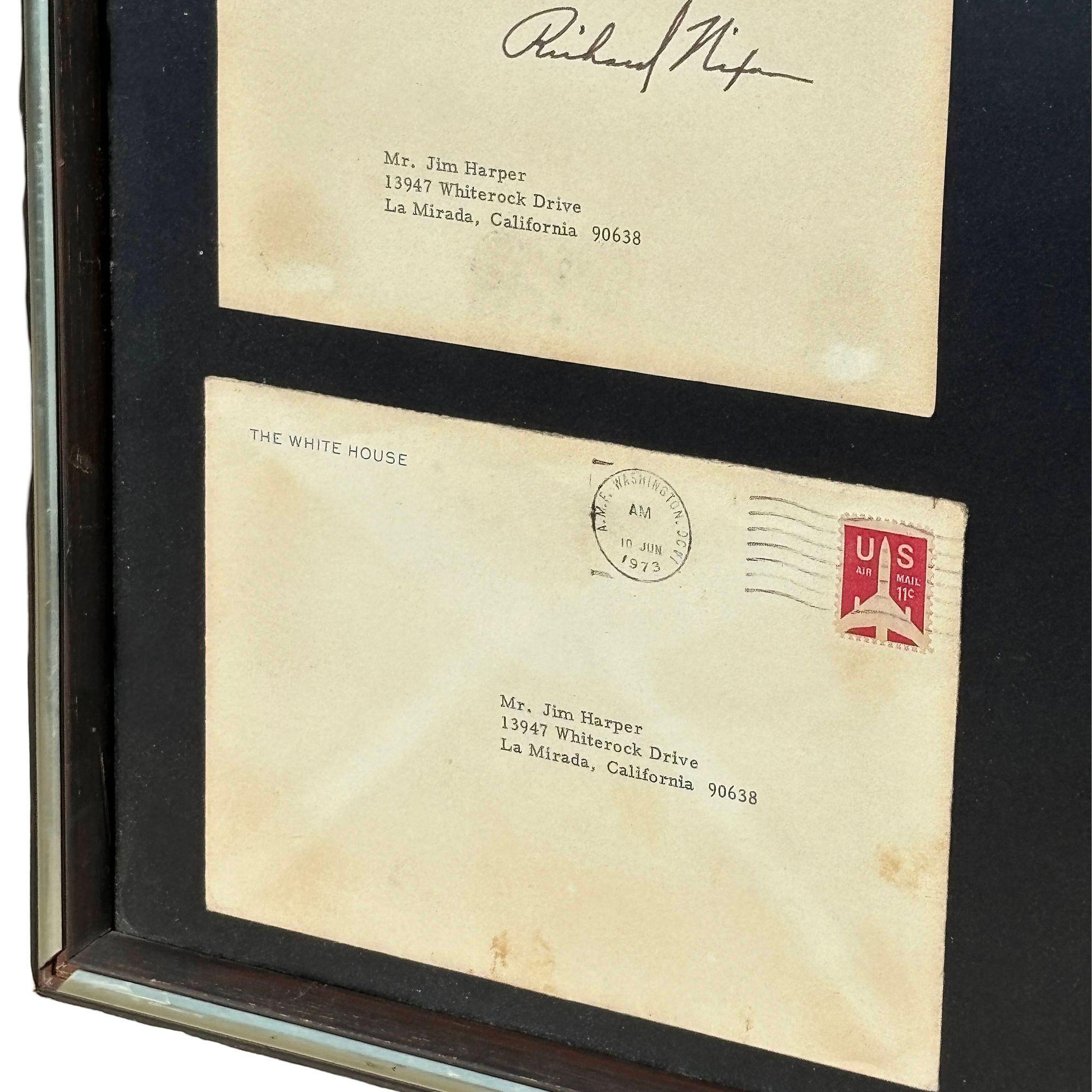 Framed Richard Nixon & Spiro Agnew Watergate Letters 1973 In Excellent Condition For Sale In Van Nuys, CA