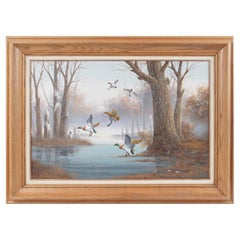 Framed River Landscape Painting by Chris Young