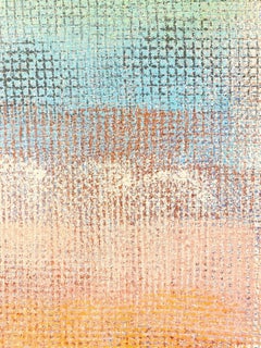 Framed Robert Natkin Abstract Painting on Canvas in Pastel Tones