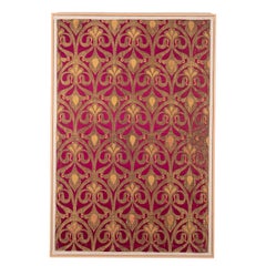 Framed Russian Silk and Metallic Thread Brocade Panel, 19th Century