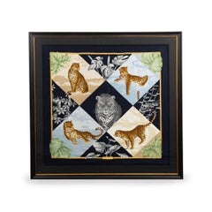 Framed Salvatore Ferragamo Leopard Silk Scarf