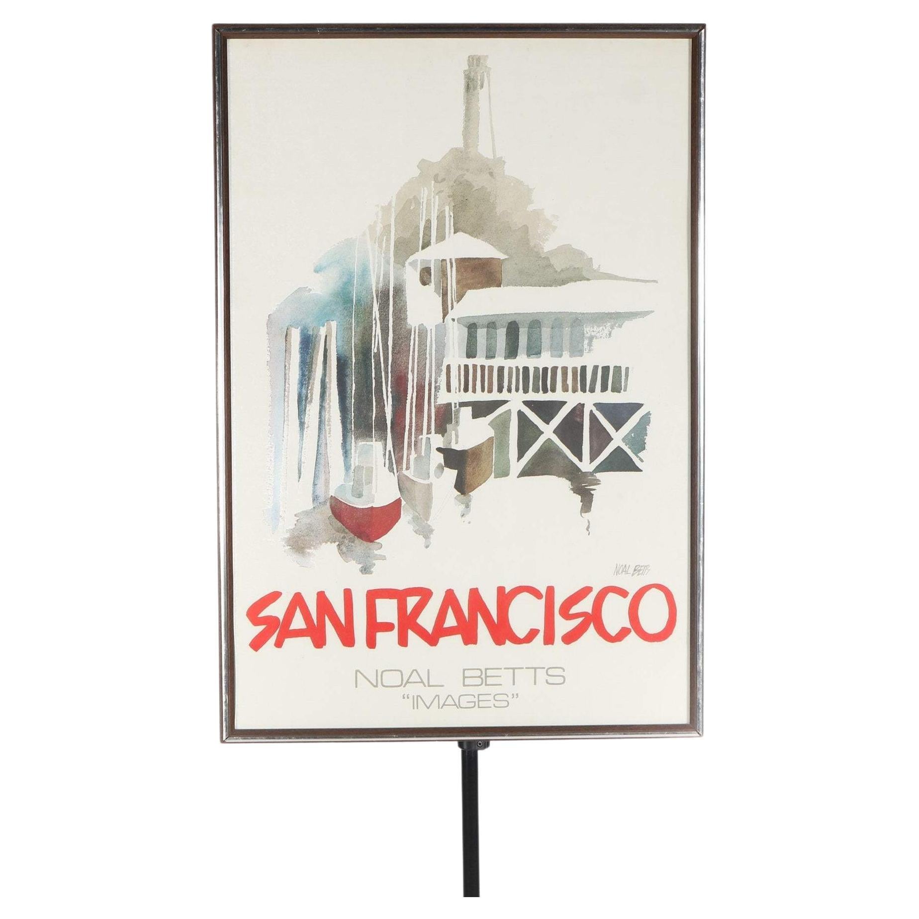 Framed "San Francisco" Print by Noah Betts, USA, c. 1970's For Sale