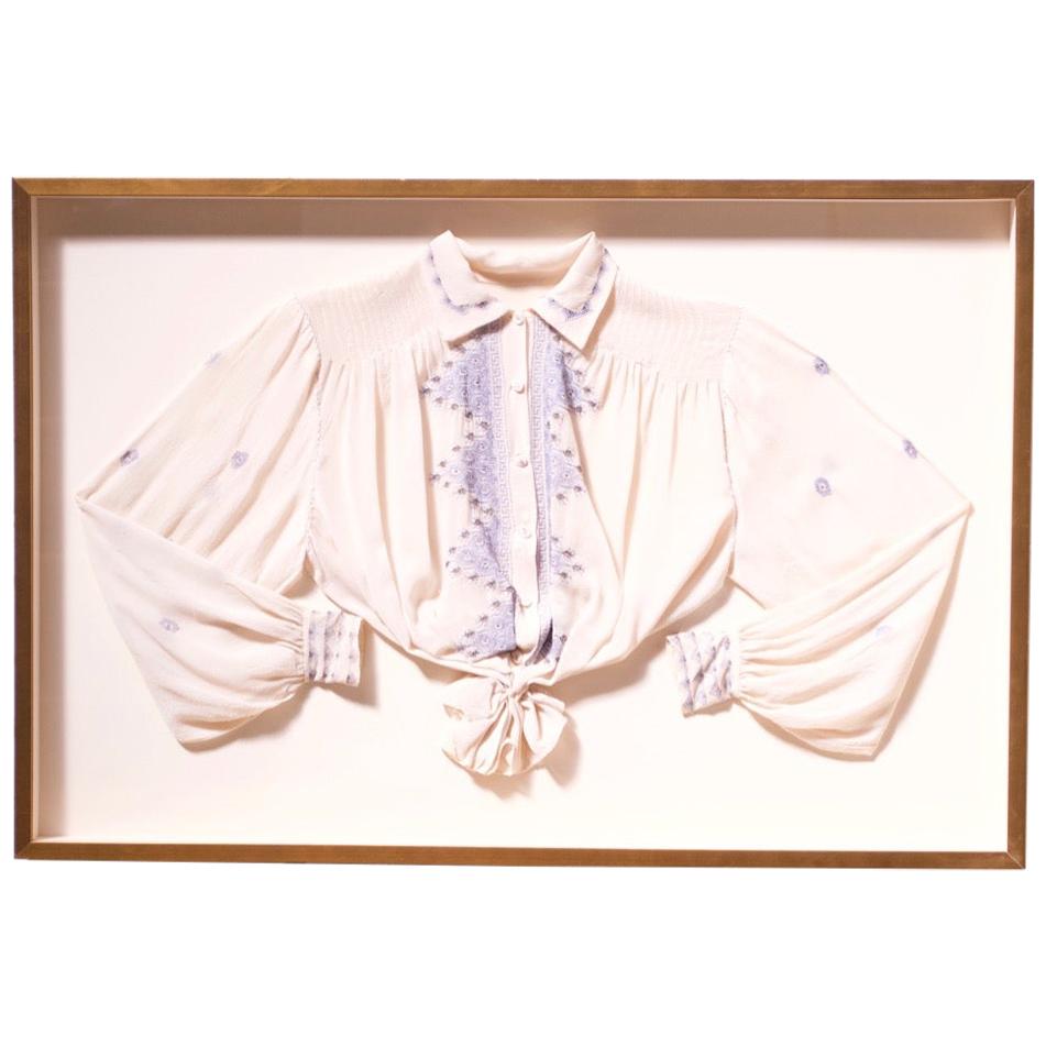 Framed Scandinavian Traditional Embroidered Blouse For Sale