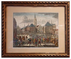 Framed Scene of the Alteration of Amsterdam, Dam square, The Netherlands, c.1720